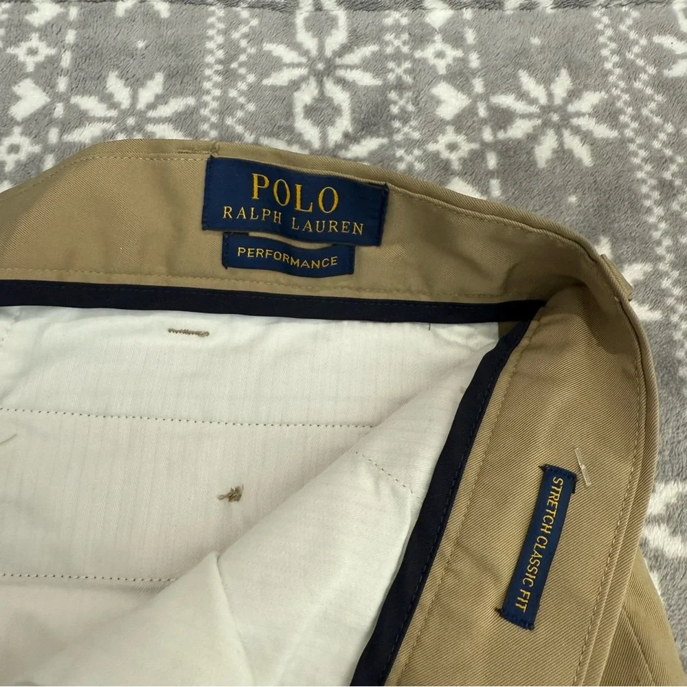 Polo Ralph Lauren Men's‎ Performance Stretch Classic Fit Pants Khaki Tan 36 x 30